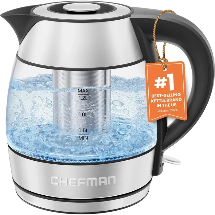 1.2L Rapid Boil Electric Tea Kettle with Tea Infuser – Stainless Steel