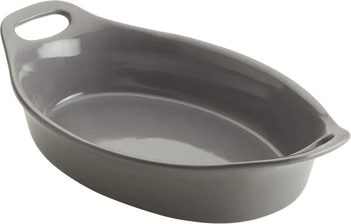 1.5 Quart Gray Oval Baker