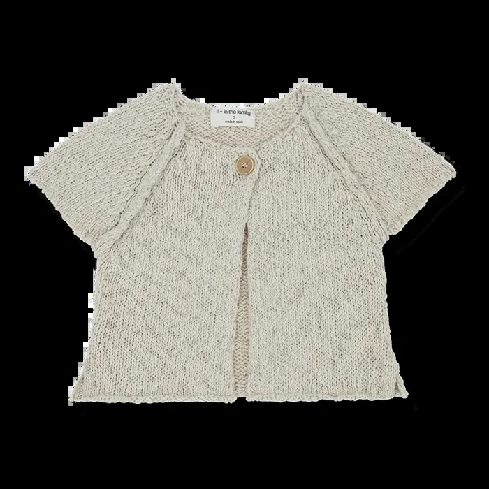1+ In The Family – Knit Cotton + Linen Cap Sleeve Cardigan – Natural