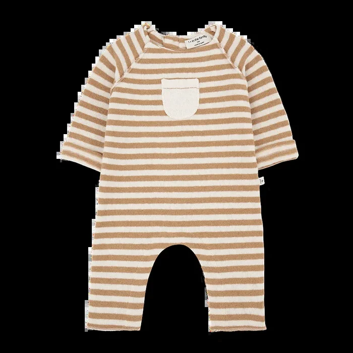 1+ In The Family – Long Sleeve Jumpsuit – Apricot Stripe