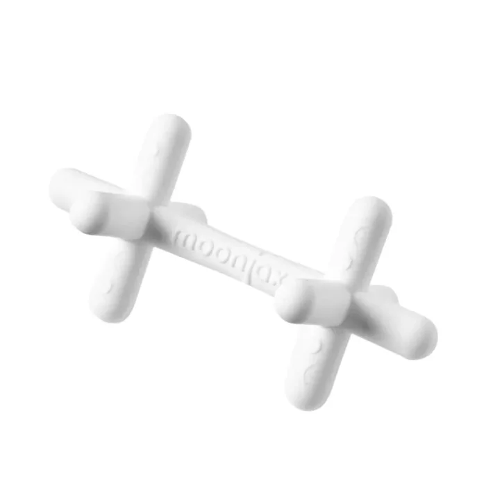 1-pack Moonlight White Silicone Patented Moonjax® Best Baby Teether