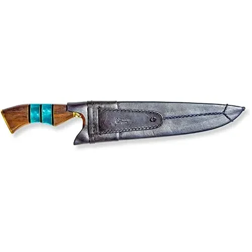 10-Inch Traditional Line Forged Stainless Steel Knife with Leather Case
