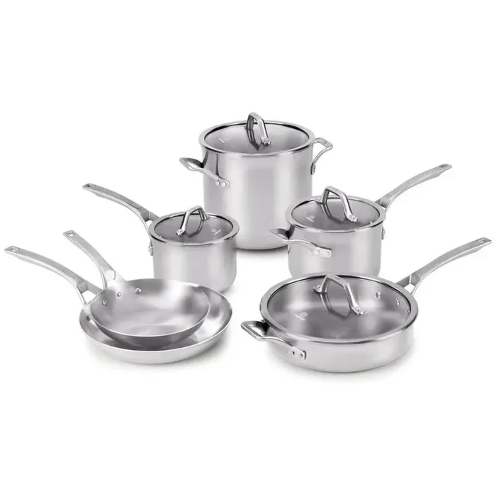 10-Piece Stainless Steel Cookware Set – Silver