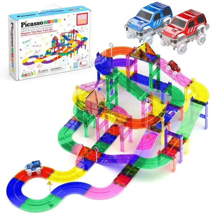 100 PCS Magnetic Race Track Building Set