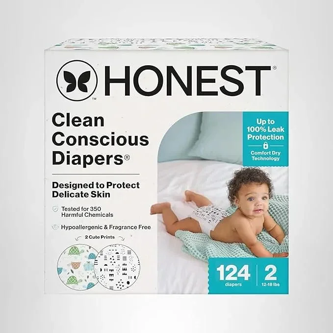124CT Clean Conscious Diapers – Size 2 (12-18 lbs)