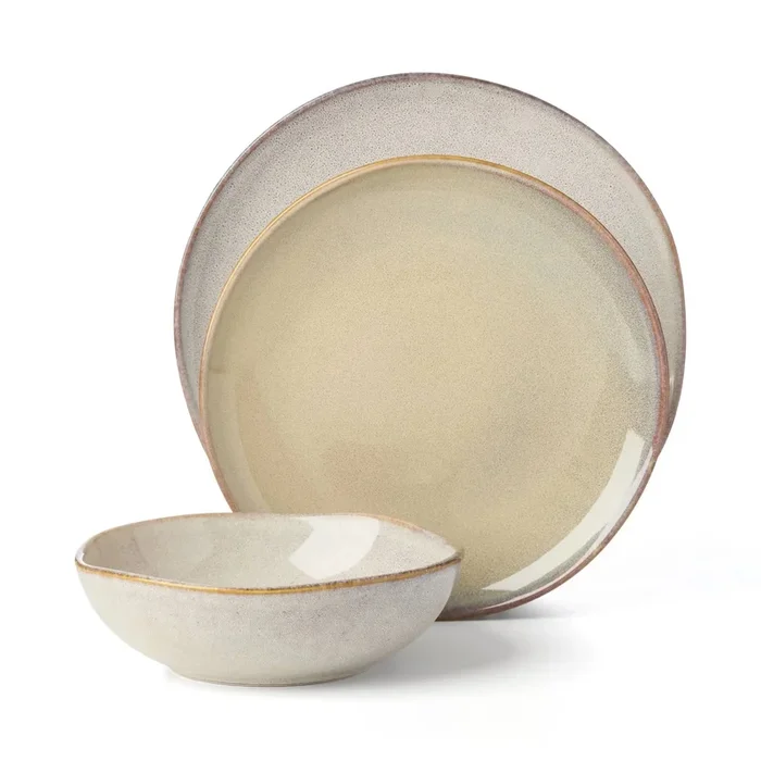 12pc Dinnerware Set Organic Shade Oatmeal (See Description)