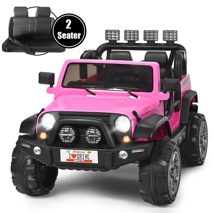 12V 2-Seater Ride on Car Truck With Remote Control and Storage Room-Pink