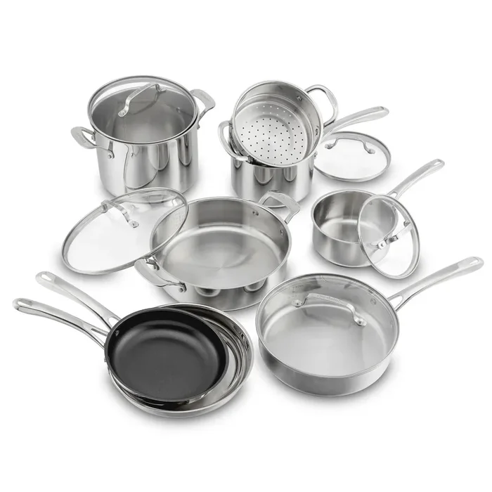 13pc Classic Stainless Steel Cookware Set (See Description)