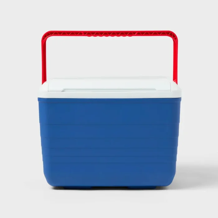 14 Cans/10qt Hard Sided Cooler – ™ Blue: 20% Recycled Plastic Material
