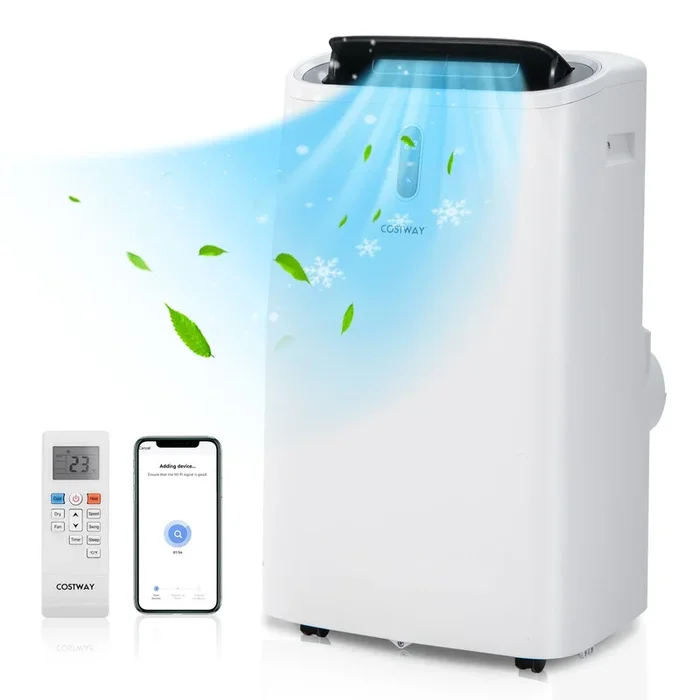 14000 BTU(Ashrae) Portable Air Conditioner With APP and WiFi Control-White