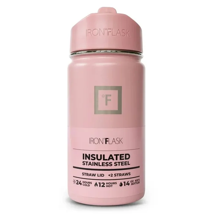 14oz Stainless Steel Water Bottle – Cosmetic Pink