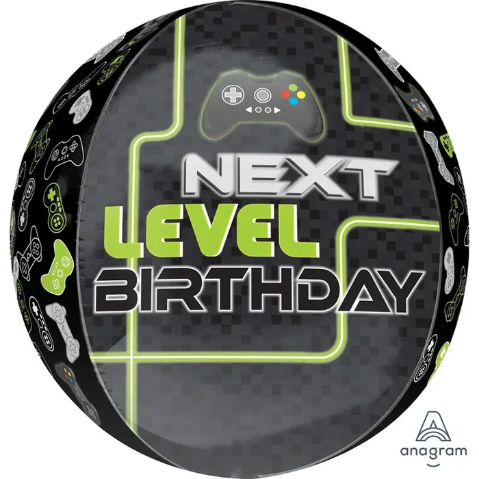 16 ” Level Up Gaming Birthday Balloon Orbz