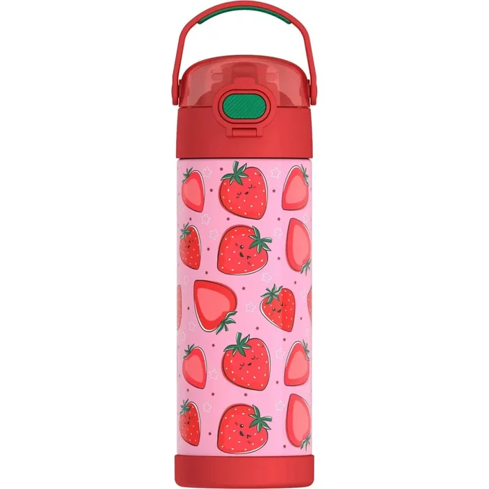 16oz Vacuum Insulated Stainless Steel Water Bottle – Strawberry Smiles
