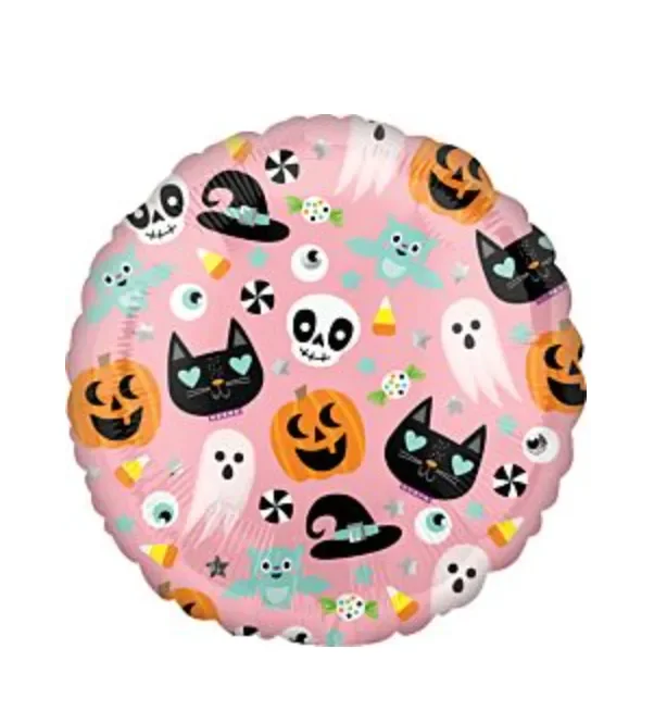 17 ” Halloween Icons Balloon – Cute Cats, Skulls, Ghosts & Witch Hats for Spooky Party Decorations