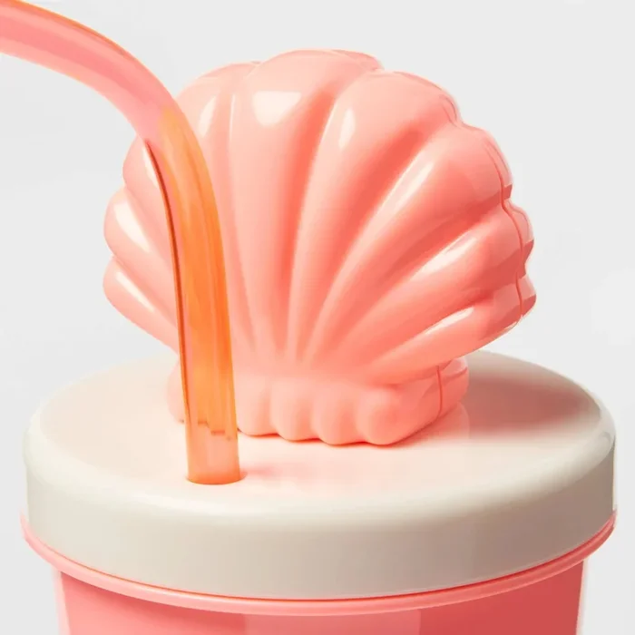 17 Fl Oz Tumbler with Figural Shell Lid – Pink