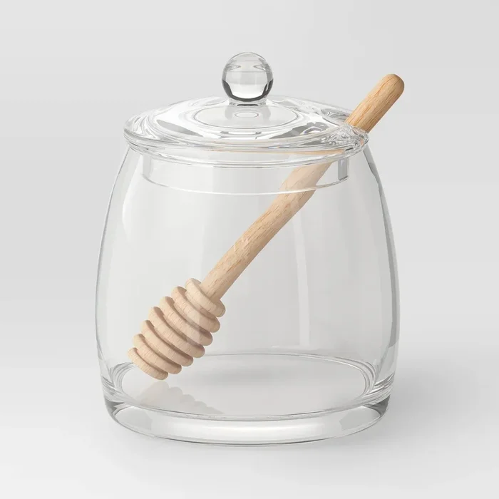 18.5 fl oz 3pc Honey Pot Glass Food Storage Container