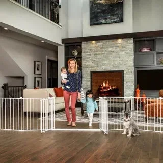 192-Inch 8 Panel Double Door Super Wide 2-in-1 Configurable Metal Safety Gate