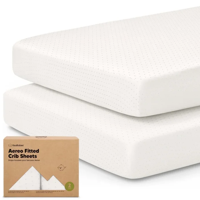 2-Pack Aereo Fitted Crib Sheets (Soft White)