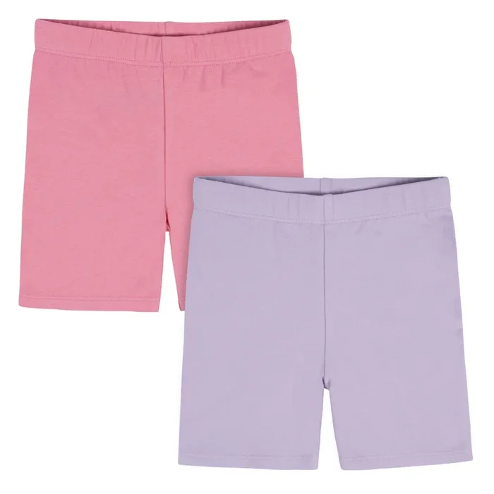 2-Pack Infant Girls Pink & Purple Pull-On Bike Shorts