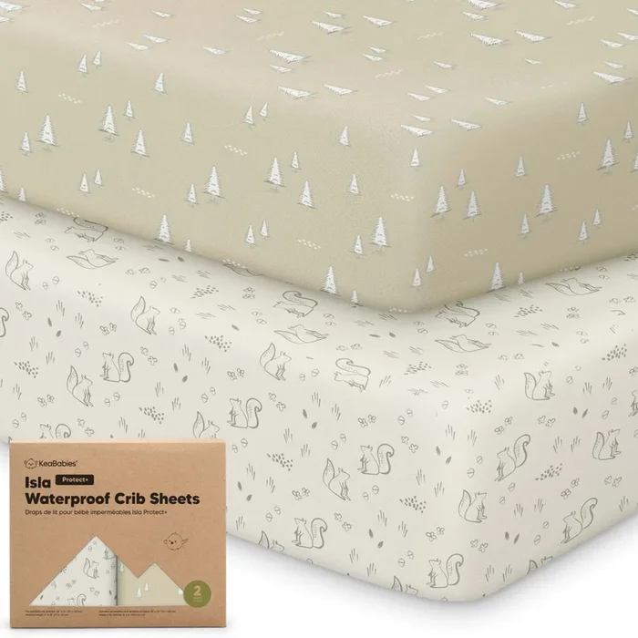 2-Pack Isla [Protect+] Waterproof Crib Sheets (Pine Grove)