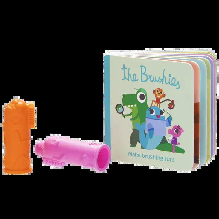 2-Pack of Brushies with Momo the Monkey & Pinkey the Pig Mini Book