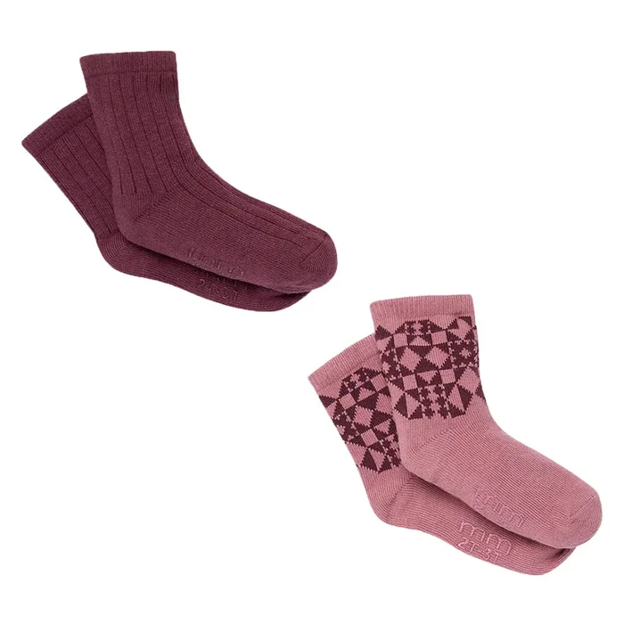 2-Pack Toddler Girls Rose Knit Socks