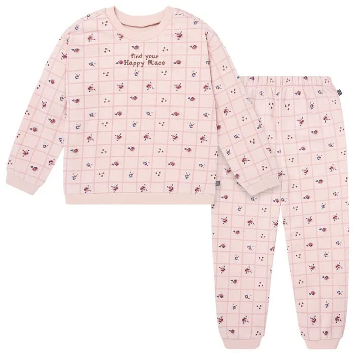 2-Piece Girls Happy Place Sweatshirt and Jogger Set