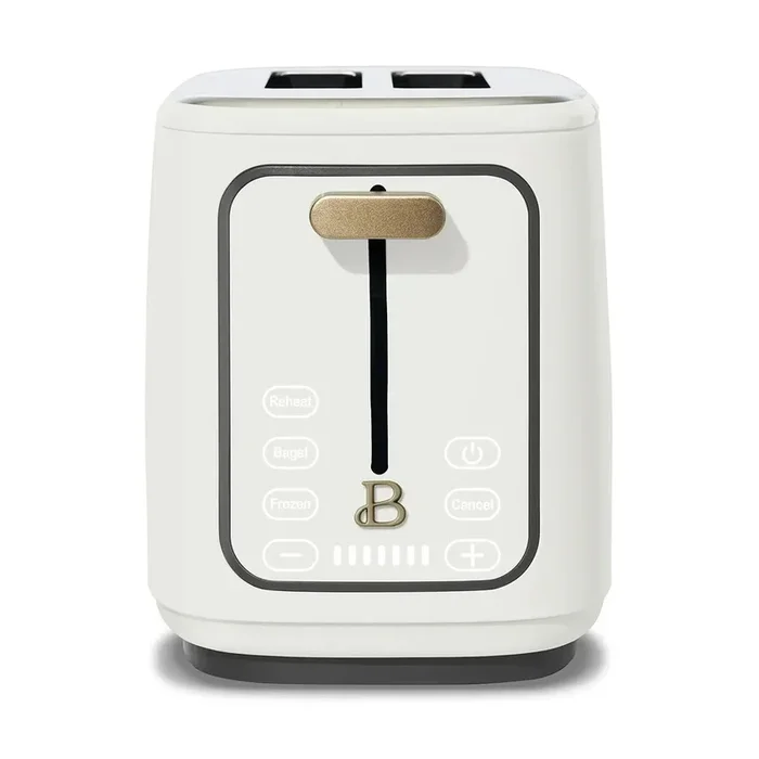 2-Slice Toaster with Touch-Activated Display – White