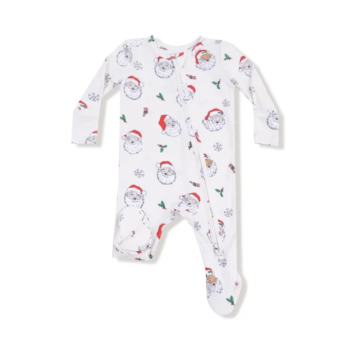 2 Way Zipper Footie | Vintage Santas