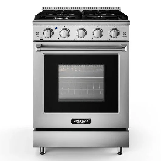 24 Inches Freestanding Natural Gas Range With 4 Burners Cooktop