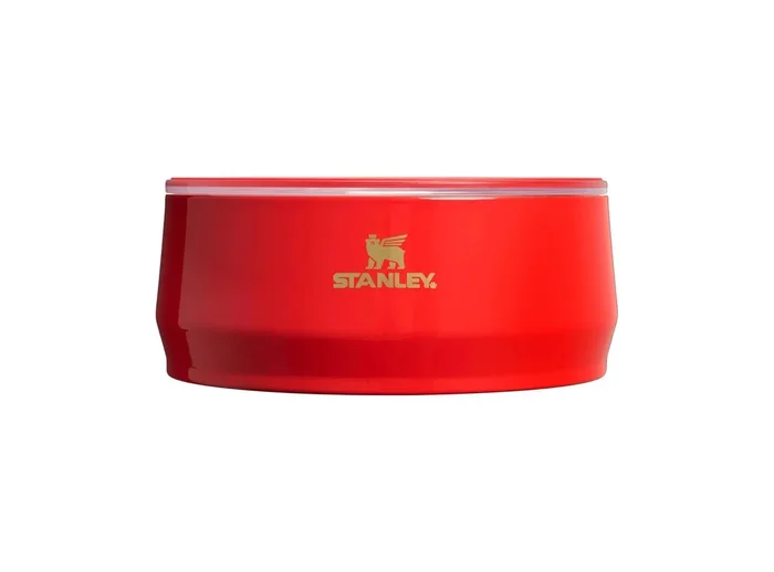 24 oz Stainless Steel Pet Bowl – Candy Cane Red
