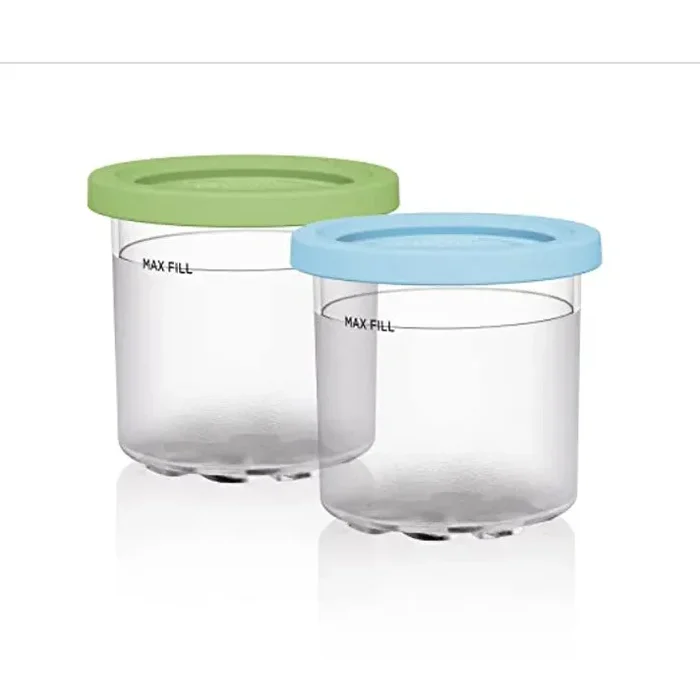 2pc Creami Pints and Colored Lids :Lime & Aqua