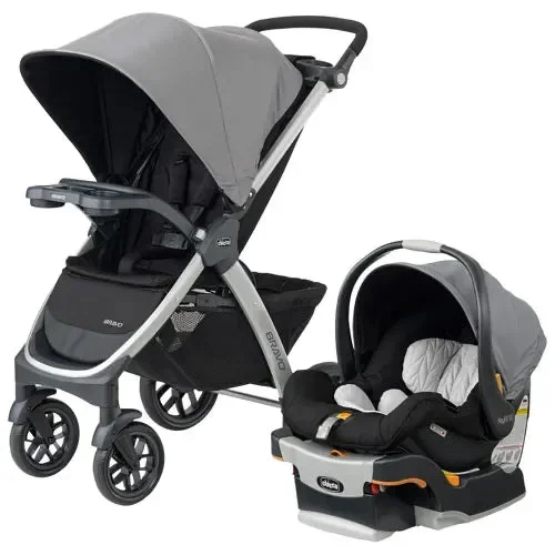 3-in-1 Quick-Fold Travel System – Grey