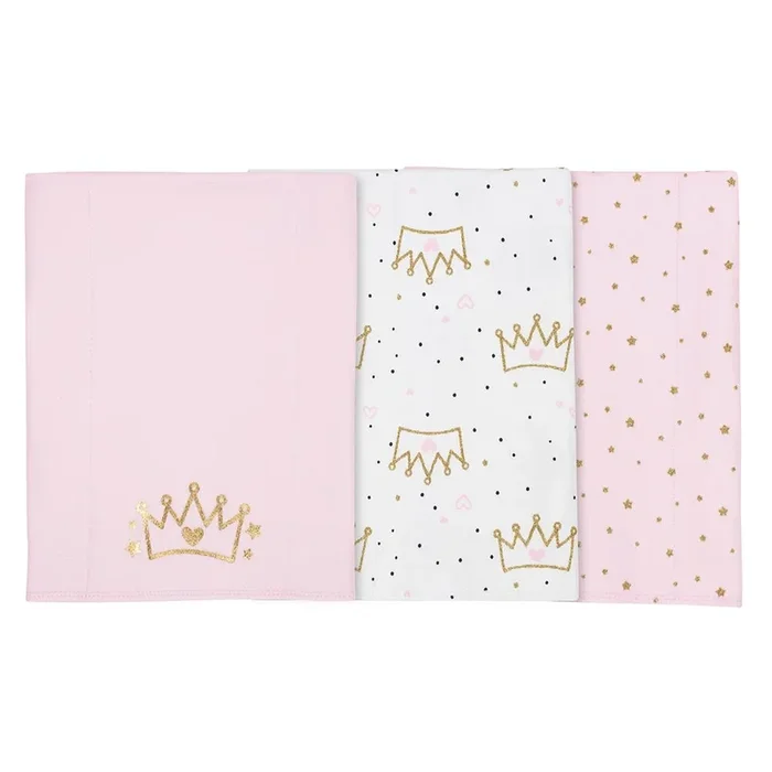 3-Pack Girls Princess Knit Burp Cloths