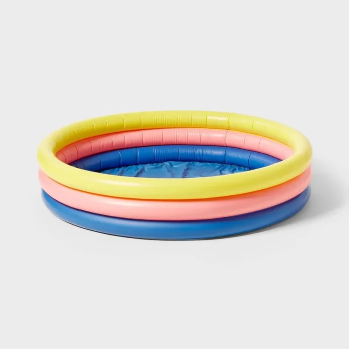 3 Ring Round Kiddie Pool – Yellow/Pink/Navy