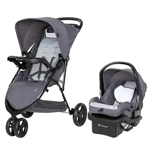 3-Wheel Stroller Travel System – Grey