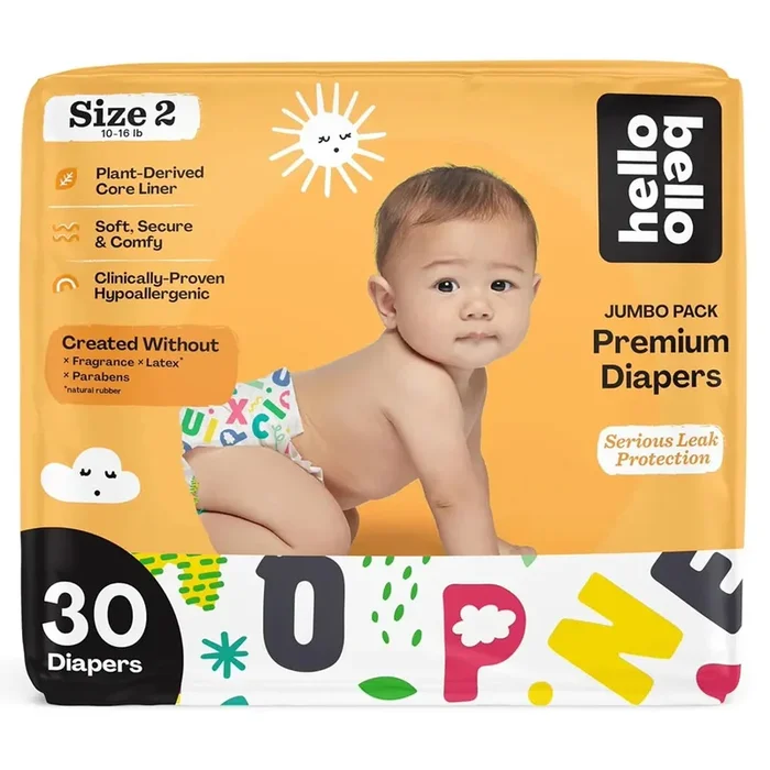 30 CT Premium Diapers Jumbo Pack – Size 2 (10-16 lbs)