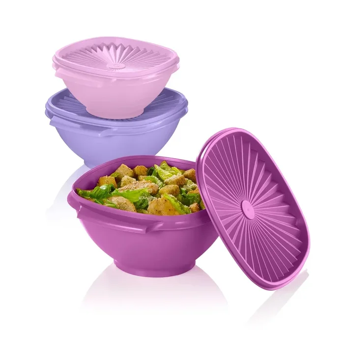 30pc (Set of 15) Heritage Food Storage Container Set Assorted Lavender: Dishwasher-Safe Polypropylene & Polyethylene
