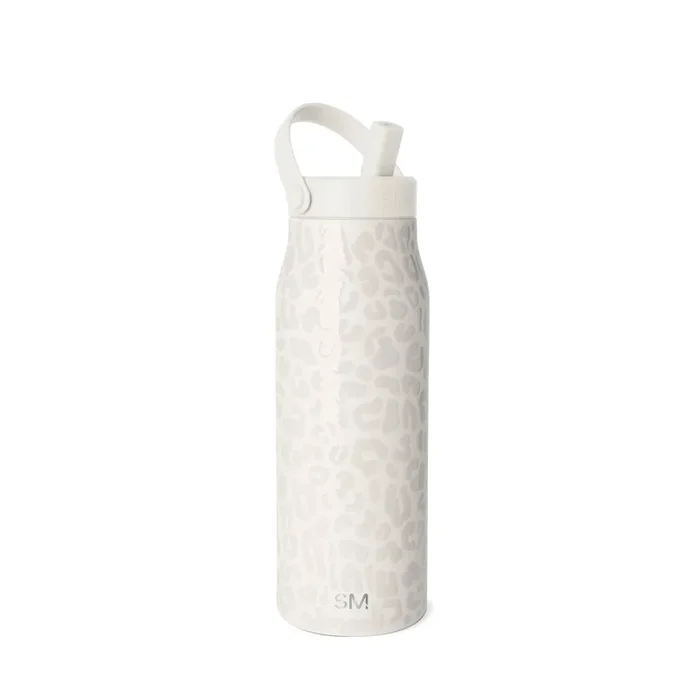 34oz Mesa Leopard Water Bottle Cream