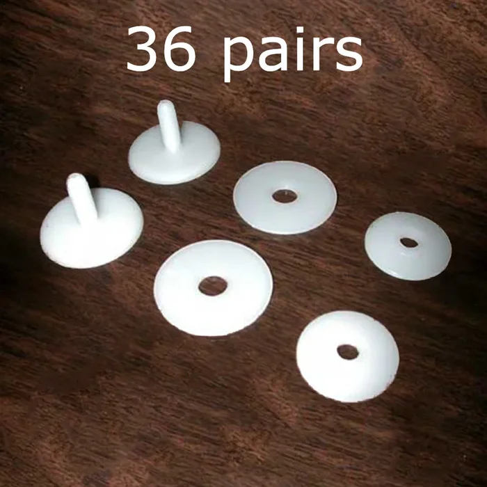 (36 Pairs / 72 joints / 216 pcs) 35mm WHITE JOINTS Non-Pop Joints – #1932