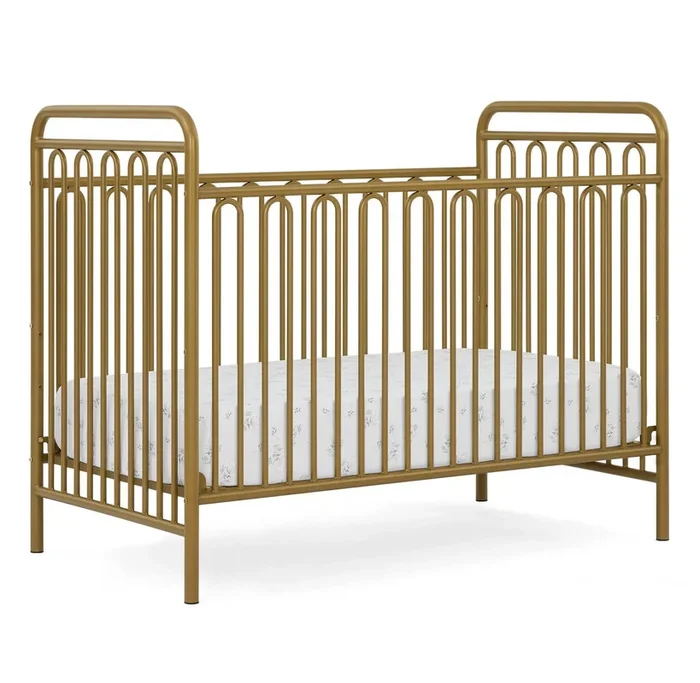 4-in-1 Convertible Metal Crib – Melted Bronze