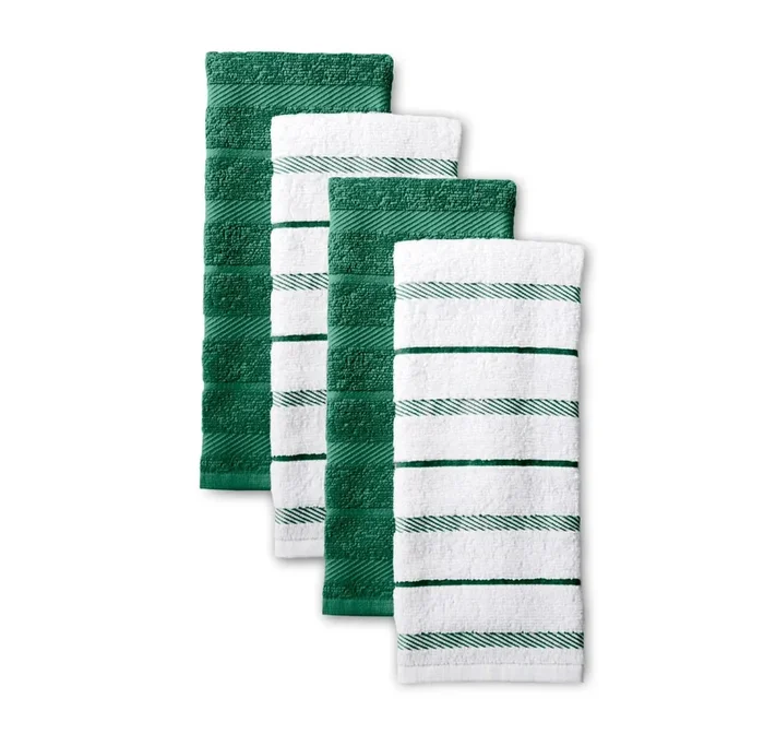 4-Pack Cotton Albany Kitchen Towels – Green