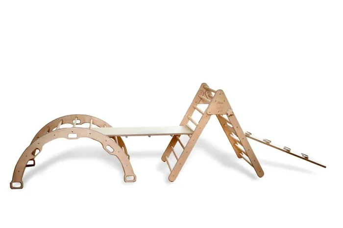4 Pieces Montessori Climbing Set – Climbing Triangle – Arch/rocker And 2 Ramps