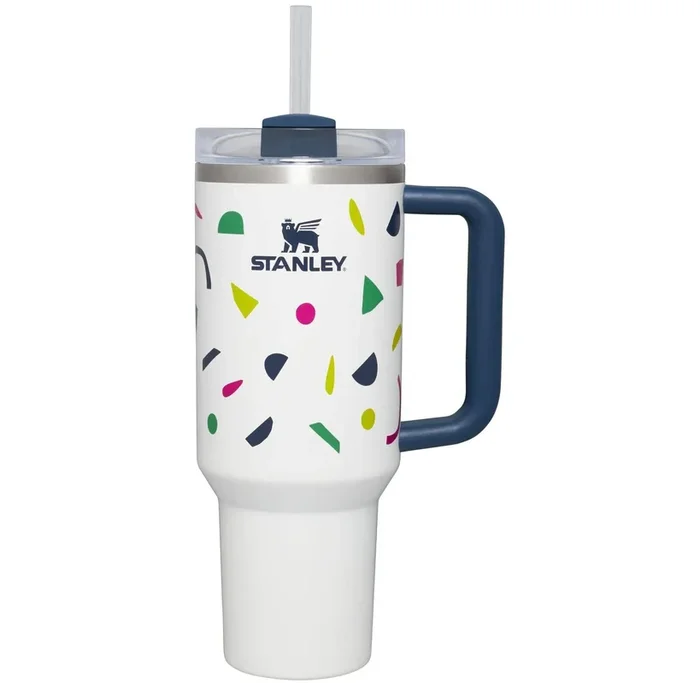 40 oz Stainless Steel H2.0 Flowstate Quencher Tumbler Abstract Geos: Dishwasher-Safe, Multicolored Drinkware