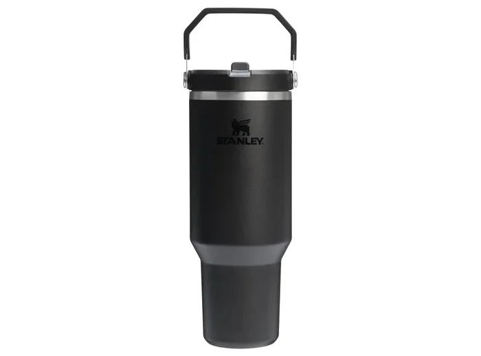 40 oz Stainless Steel Ice Flow Flip Straw Tumbler Black 2.0