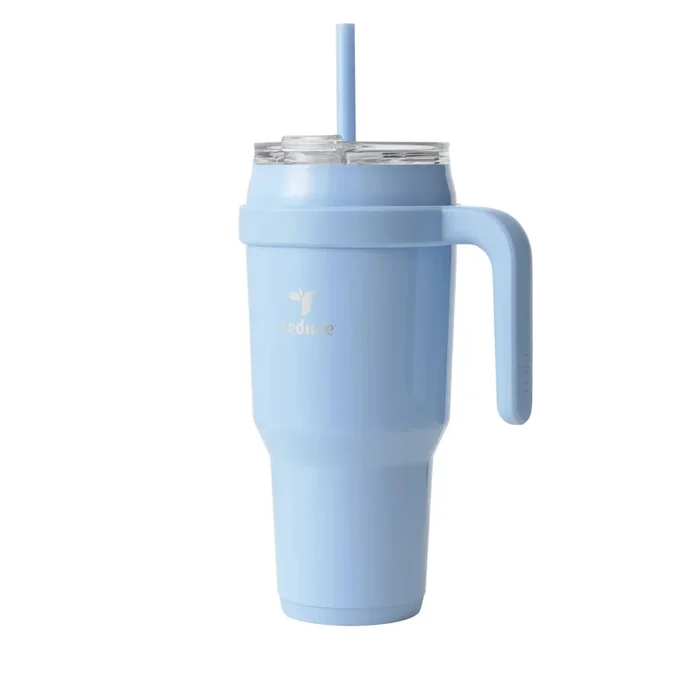 40oz Cold1 Vacuum Insulated Stainless Steel Straw Tumbler Mug Glacier: Dishwasher-Safe, Portable Drinkware