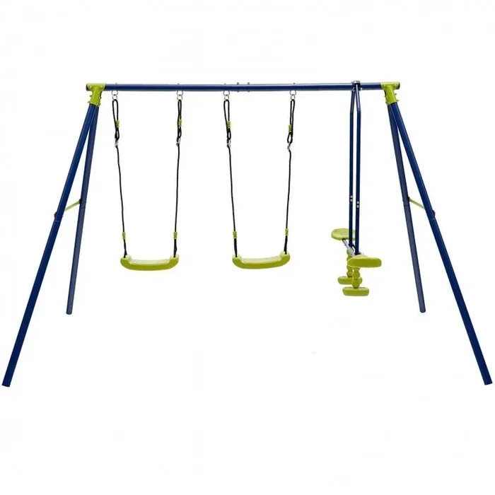 440 Pounds Kids Swing Set With Two Swings and One Glider