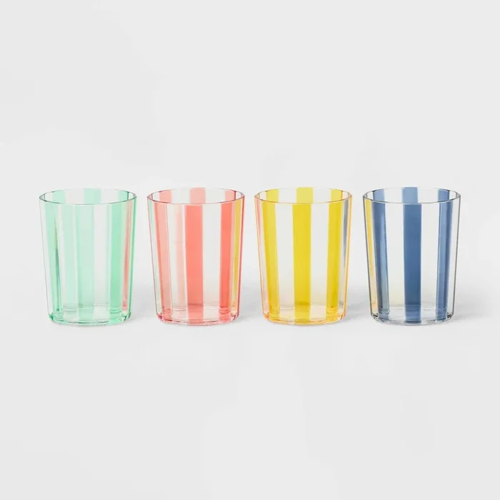 4pk 14 fl oz Striped Low Tumblers – ™