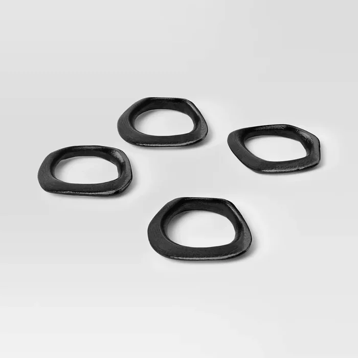 4pK Napkin Rings Black Finish – Threshold™