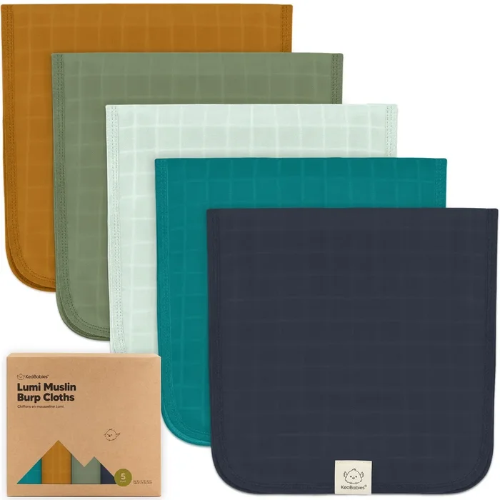 5-Pack Lumi Muslin Burp Cloths (Eclipse)